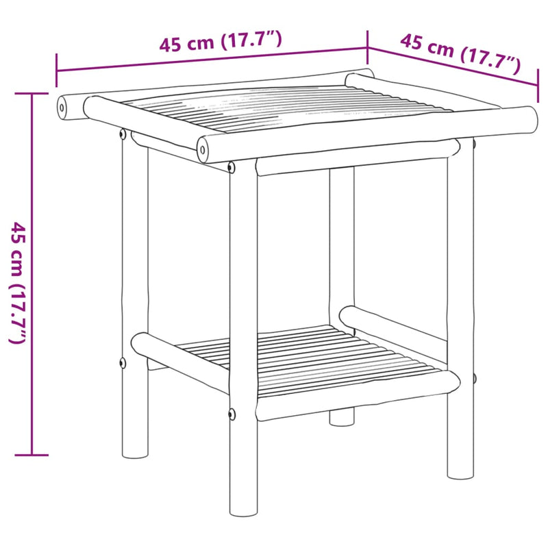 Couchtisch 45x45x45 cm Bambus