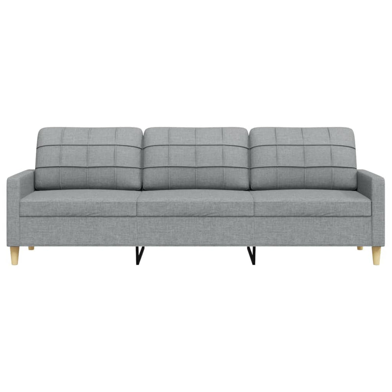 3-Sitzer-Sofa Hellgrau 210 cm Stoff