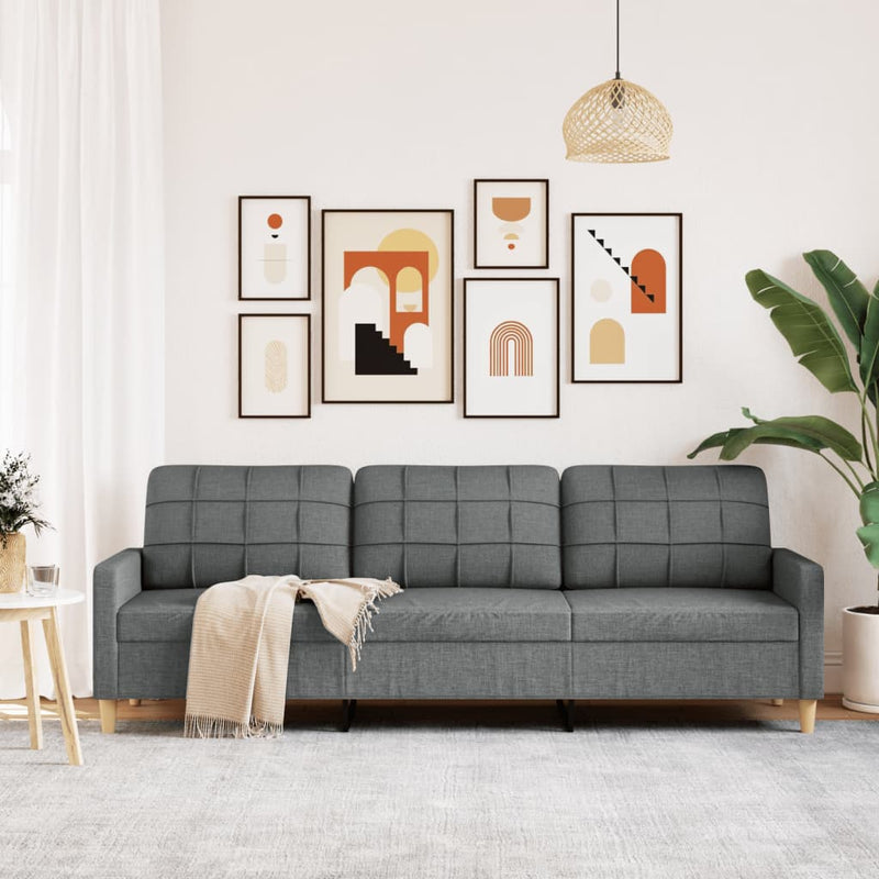 3-Sitzer-Sofa Dunkelgrau 210 cm Stoff