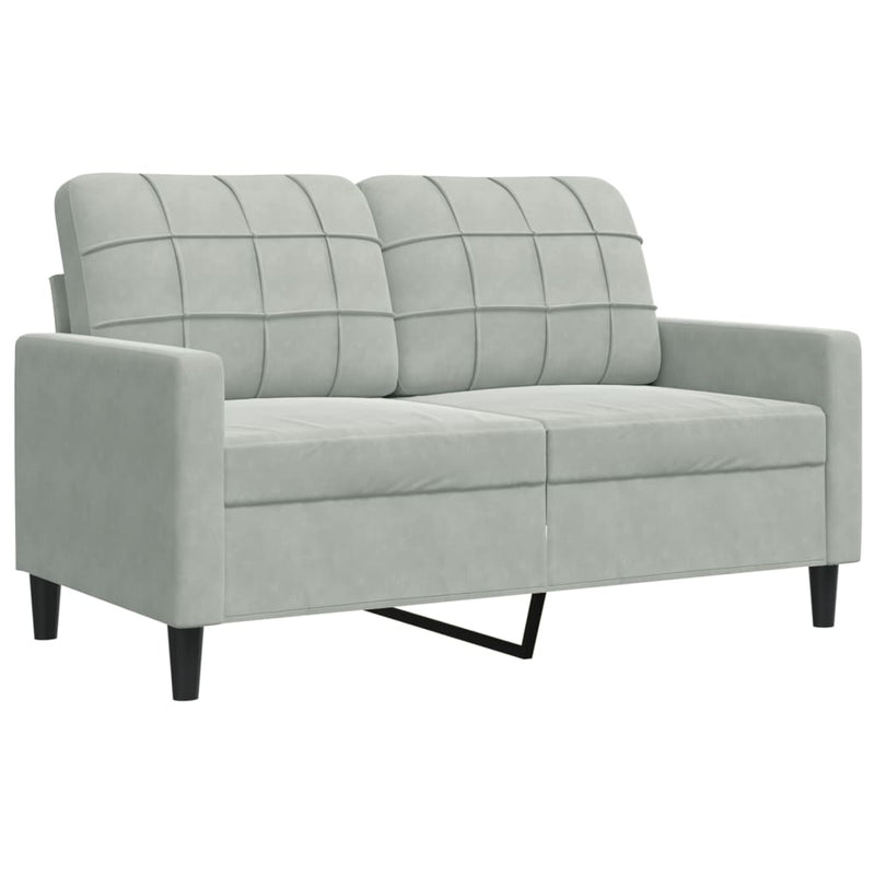 2-Sitzer-Sofa Hellgrau 120 cm Samt