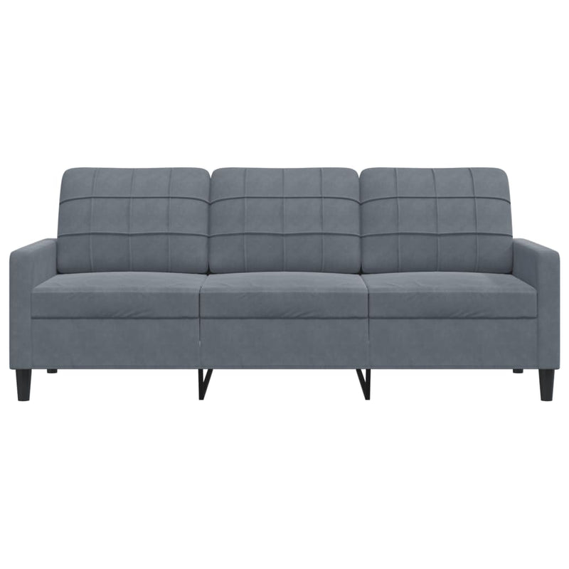 3-Sitzer-Sofa Dunkelgrau 180 cm Samt