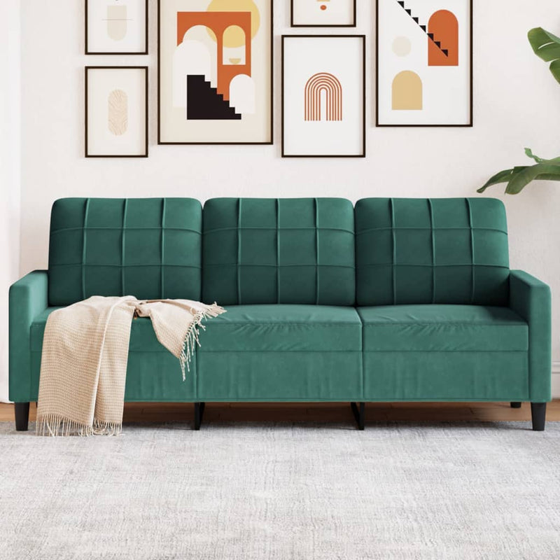 3-Sitzer-Sofa Dunkelgrün 180 cm Samt