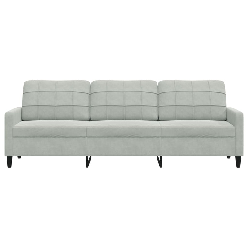 3-Sitzer-Sofa Hellgrau 210 cm Samt