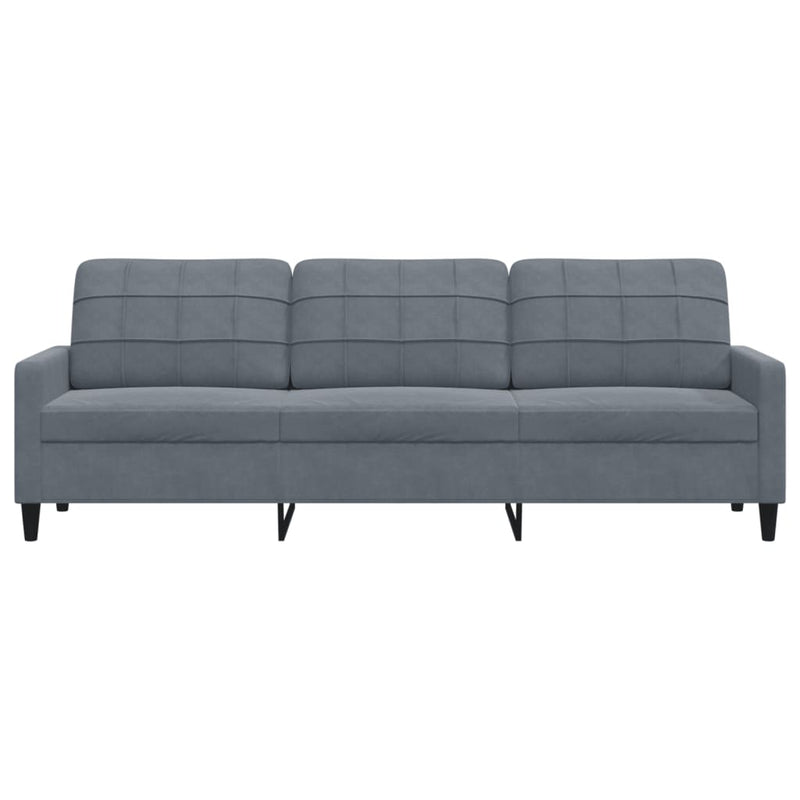 3-Sitzer-Sofa Dunkelgrau 210 cm Samt