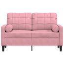 2-Sitzer-Sofa Mit Zierkissen 120 Cm Samt