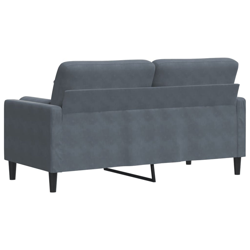 2-Sitzer-Sofa mit Zierkissen Dunkelgrau 140 cm Samt