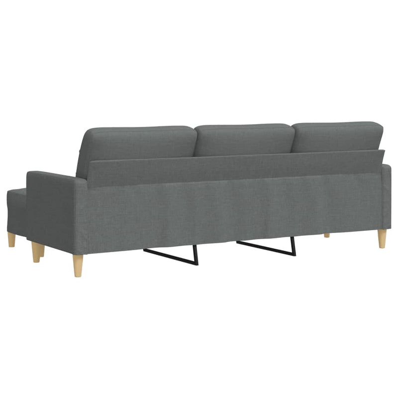 3-Sitzer-Sofa mit Hocker Dunkelgrau 210 cm Stoff