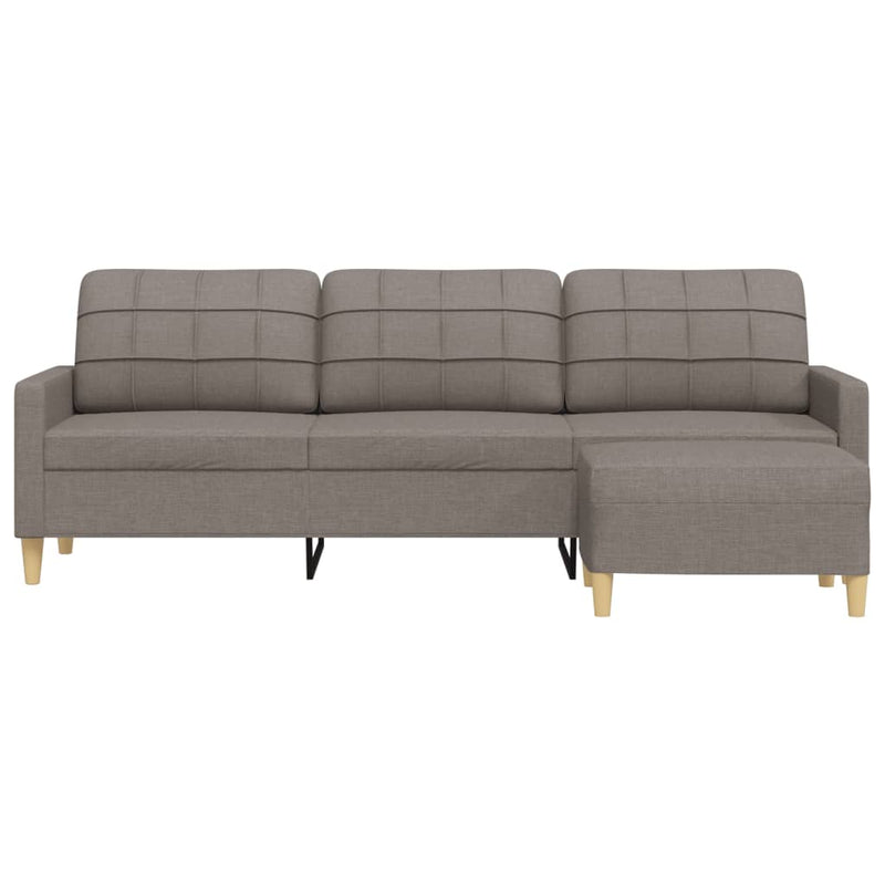 3-Sitzer-Sofa mit Hocker Taupe 210 cm Stoff