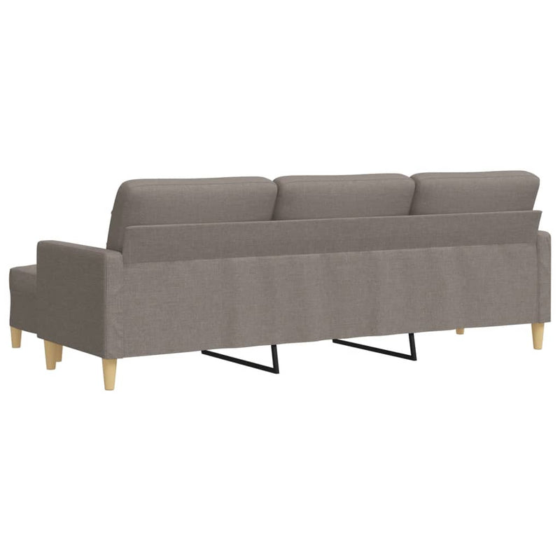 3-Sitzer-Sofa mit Hocker Taupe 210 cm Stoff