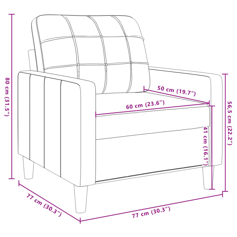 3-tlg. Sofagarnitur Taupe Stoff