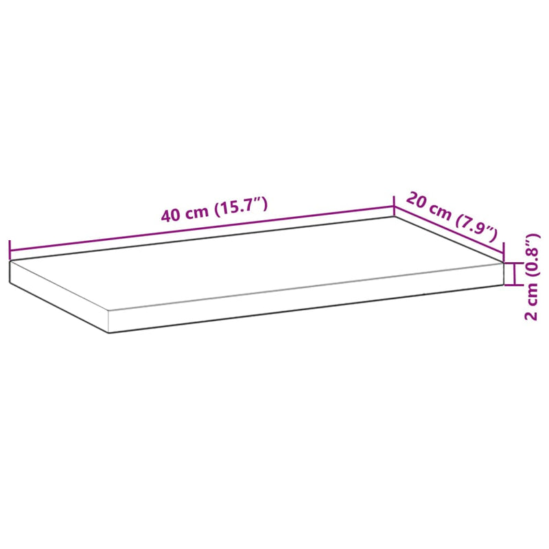 Schweberegal 40x20x2 cm Massivholz Akazie Unbehandelt