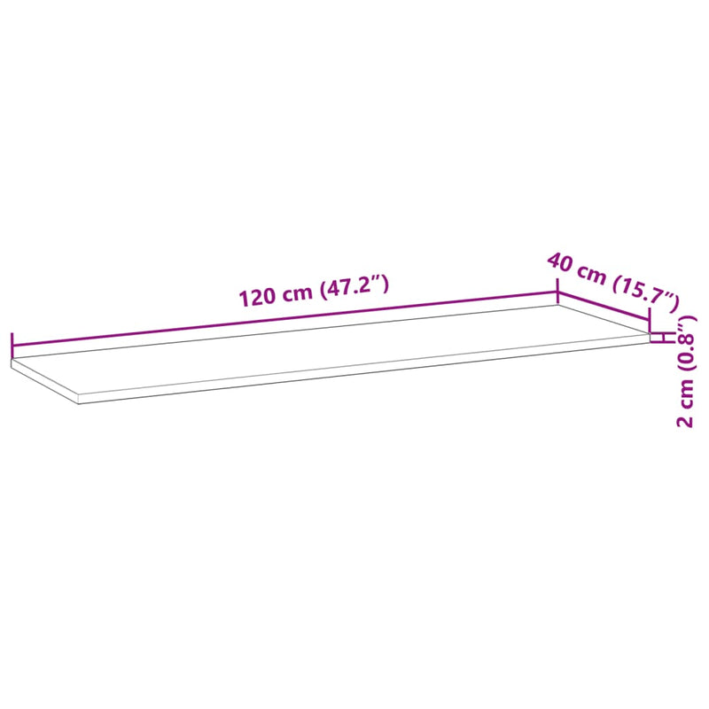 Schweberegal 120x40x2 cm Massivholz Akazie Ölbehandelt