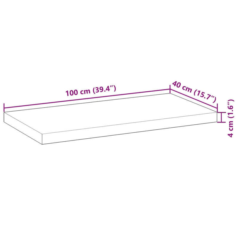 Schweberegal 100x40x4 cm Massivholz Akazie Ölbehandelt