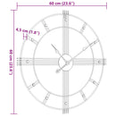 Wanduhr Schwarz Ø60 Cm Eisen