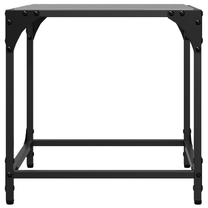 Couchtisch mit Glasplatte Schwarz Transparent 40x40x40 cm Stahl