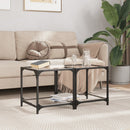 Couchtische Mit Glasplatte 2 Stk. Schwarz Stahl