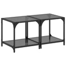 Couchtische Mit Glasplatte 2 Stk. Schwarz Stahl