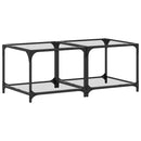Couchtische Mit Glasplatte 2 Stk. Schwarz Stahl