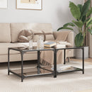 Couchtische Mit Glasplatte 2 Stk. Schwarz Stahl