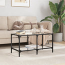 Couchtisch Mit Glasplatte Schwarz 78,5X40X40 Cm Stahl