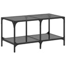 Couchtisch Mit Glasplatte Schwarz 78,5X40X40 Cm Stahl