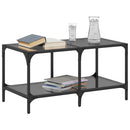 Couchtisch Mit Glasplatte Schwarz 78,5X40X40 Cm Stahl
