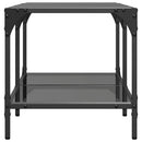 Couchtisch Mit Glasplatte Schwarz 78,5X40X40 Cm Stahl