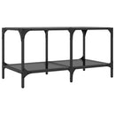 Couchtisch Mit Glasplatte Schwarz 78,5X40X40 Cm Stahl