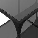 Couchtisch Mit Glasplatte Schwarz 78,5X40X40 Cm Stahl