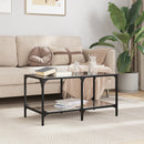 Couchtisch Mit Glasplatte Schwarz 78,5X40X40 Cm Stahl