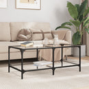 Couchtisch Mit Glasplatte Schwarz 78,5X40X40 Cm Stahl