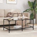 Couchtisch Mit Glasplatte Schwarz 78,5X40X40 Cm Stahl
