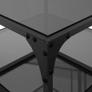 Couchtisch Mit Glasplatte Schwarz Stahl