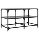 Couchtisch Mit Glasplatte Schwarz 78,5X40X45 Cm Stahl