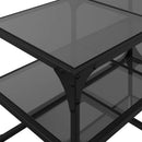Couchtisch Mit Glasplatte Schwarz 78,5X40X45 Cm Stahl