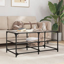 Couchtisch Mit Glasplatte Schwarz 78,5X40X45 Cm Stahl