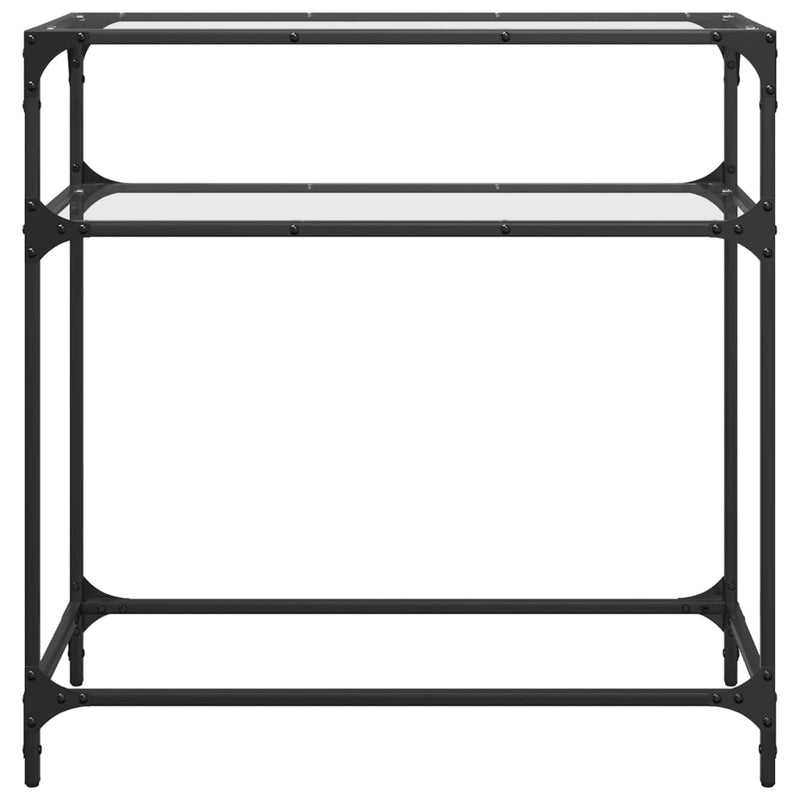 Konsolentisch mit Glasplatte Transparent 80x35x81 cm Stahl