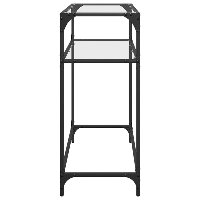 Konsolentisch mit Glasplatte Transparent 80x35x81 cm Stahl