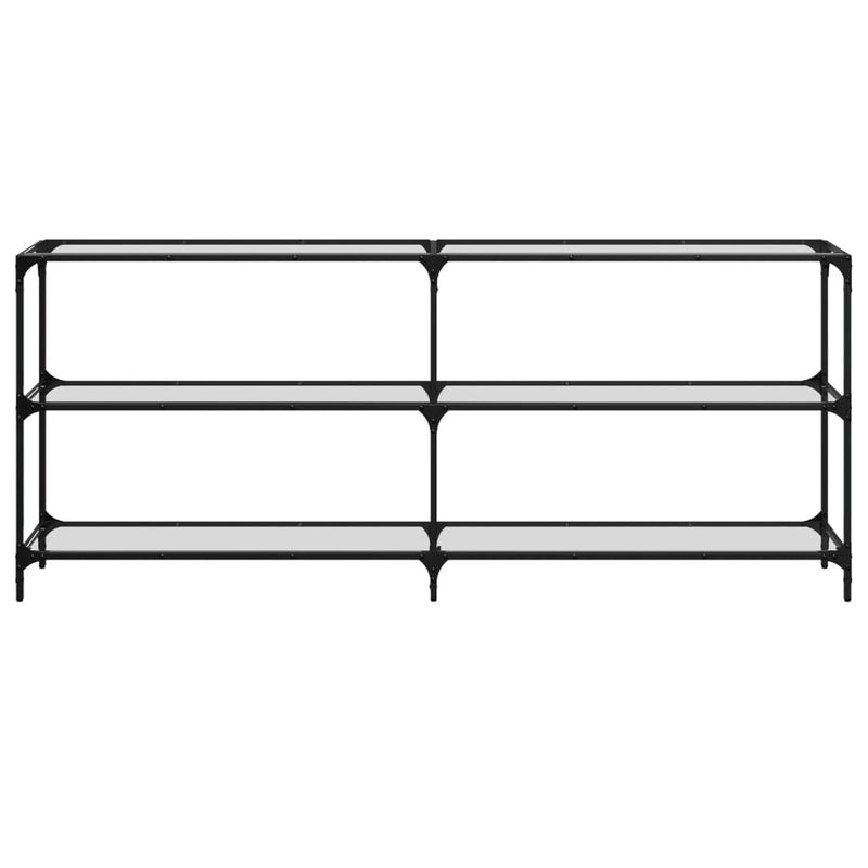 Konsolentisch mit Glasplatte Transparent 194,5x30x81 cm Stahl