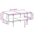 Couchtisch Mit Glasplatte 98,5X50X45 Cm Stahl