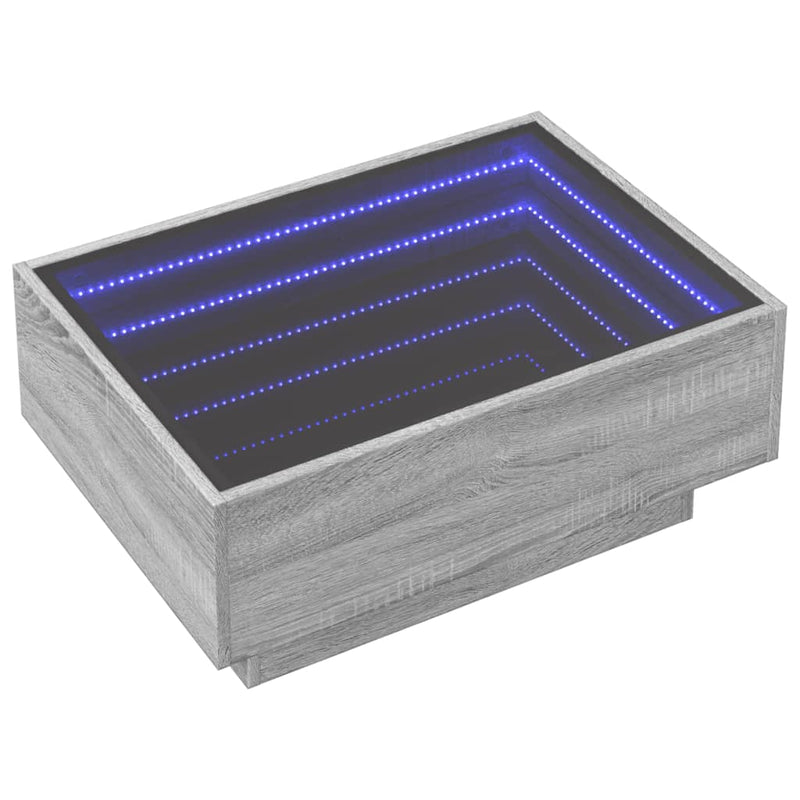 LED-Couchtisch Grau Sonoma 70x50x30 cm Holzwerkstoff