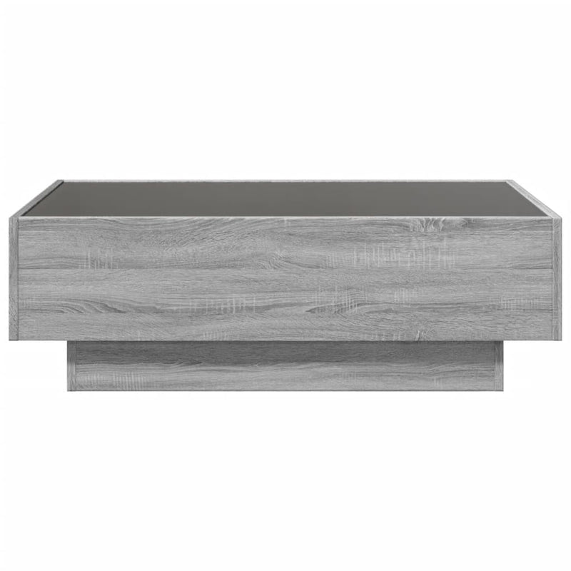 LED-Couchtisch Grau Sonoma 90x50x30 cm Holzwerkstoff