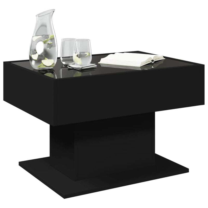 LED-Couchtisch Schwarz 70x50x45 cm Holzwerkstoff