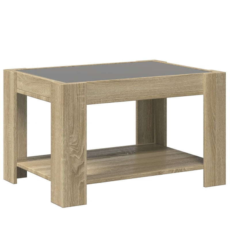 LED-Couchtisch Sonoma Eiche 73x53x45 cm Holzwerkstoff