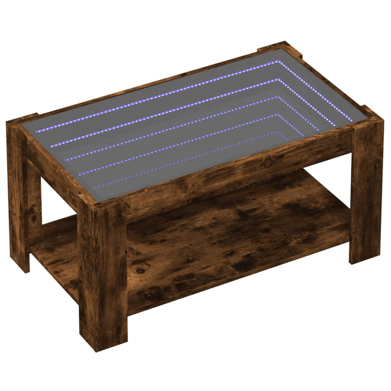 LED-Couchtisch Räuchereiche 93x53x45 cm Holzwerkstoff