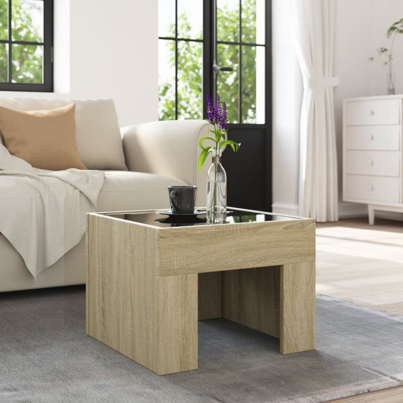 Couchtisch mit Infinity-LED Sonoma-Eiche 40x40x30 cm