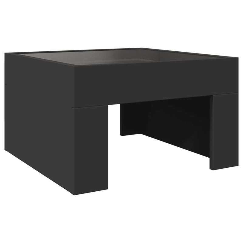 Couchtisch mit Infinity-LED Schwarz 50x50x30 cm