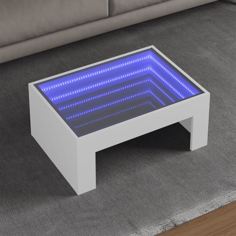 Couchtisch mit Infinity-LED Weiß 70x50x30 cm