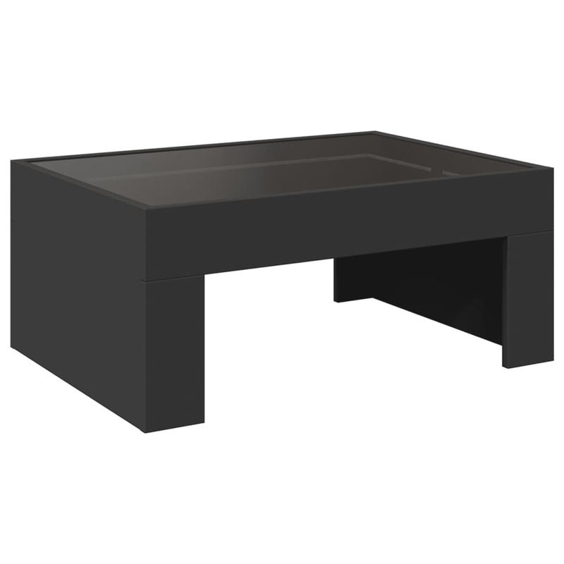 Couchtisch mit Infinity-LED Schwarz 70x50x30 cm