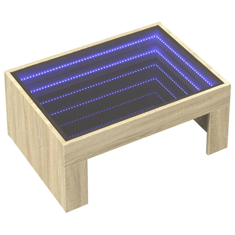 Couchtisch mit Infinity-LED Sonoma-Eiche 70x50x30 cm